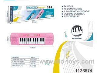 24 Keys Multifunctional Electronic Piano (Red)