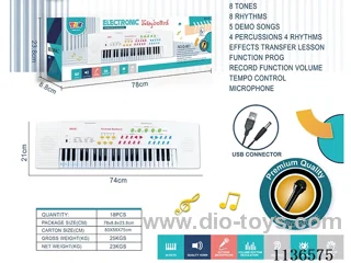 44-key Multifunctional Electronic Piano with Microphone USB Connector Cable