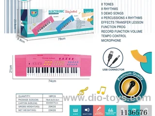 44 Keys Multifunctional Piano with Microphone USB Connector Cable (Pink)