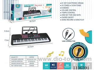 61 Keys Multifunctional Electronic Piano with USB Cable Microphone Sheet Music Stand