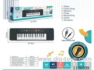 32 Keys Multifunctional Electronic Piano with USB Cable Microphone