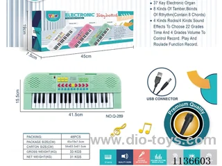 37 Keys Multifunctional Electronic Piano with Microphone USB Connector Cable (Green)