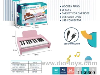 25 Keys Acoustic Electric Piano with USB Cable (Pink)