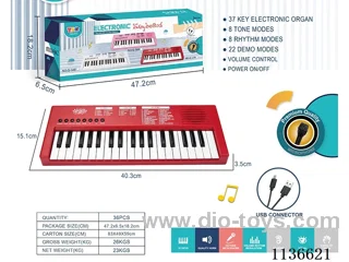 37 Keys Multifunctional Electronic Piano with Microphone USB Cable (Red)