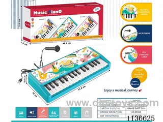32 Keys Multi-functional Electronic Piano with Microphone USB Cable (Blue)