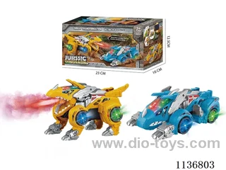 B/O Universal Transformable Spray Dinosaur Chariot with Lights/Music