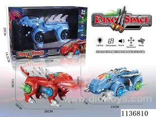 B/O Transformer Spray Dinosaur Chariot with Lights/Music