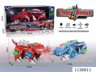 B/O Transformable Spray Dinosaur Chariot with Lights/Music