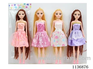 11.5’ 30cm 11 joints Solid 3D real eyes long hair Barbie Multi-mixed