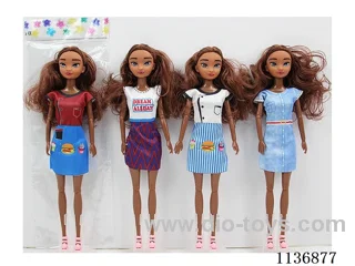 11.5’ 30cm 11 joints Solid Colourful printing real eyes black Barbie Multi-mixed