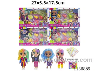 6 inch solid sticker doll + DIY stickers + accessories