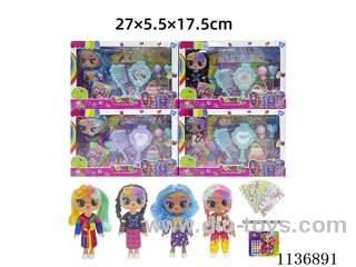 6 inch solid body sticker doll+DIY stickers+accessories