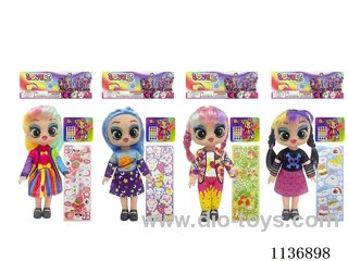 10 inch full body vinyl sticker doll + DIY stickers (with music)