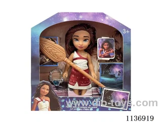 6 inch empty body of the second generation of Ocean Kiwi Princess Moana + necklace + oars