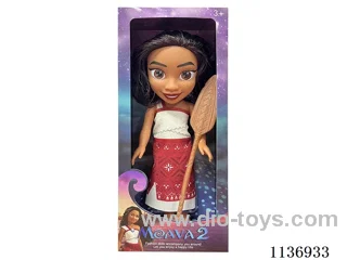 14 inch full body vinyl 3D eyes second generation Ocean Kiwi Princess Moana with theme song music + oars