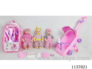 16’ Drinking Doll with Pee Wee, English IC, Stroller and 4 pcs set