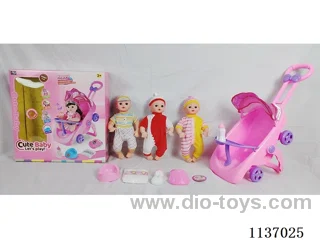 16’ Drinking Doll with Pee Wee, English IC, Stroller and 4 pcs set