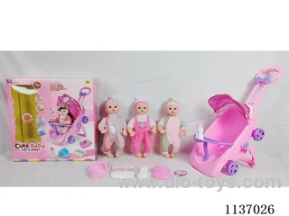 16’ Drinking Doll with Pee Wee, English IC, Stroller and 4 pcs set