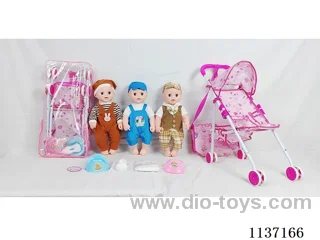18’ Drinking Vinyl Doll with Urinal Function, English IC, Iron Trolley, Satchel, 4 pcs. set)