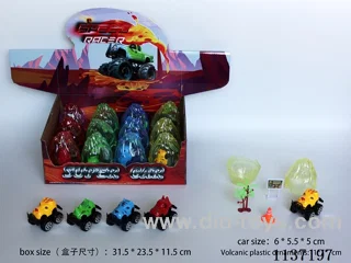 Animal Car Scene Toys(pull back) Volcano Shell 12pcs