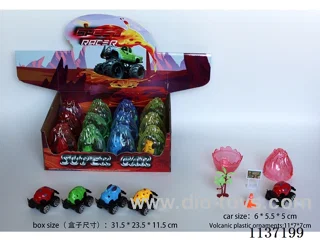 Insect car scene toys (pull back) volcano shell 12pcs