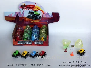 Convertible car scene toys (pull back) volcano shells 12pcs