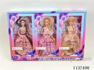 11.5 inch 9 joints Barbie doll long braid with hat figurine