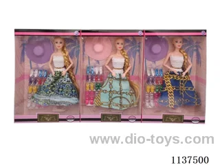 11.5 inch solid body movable joints fashion barbie with hat and shoes cabinet