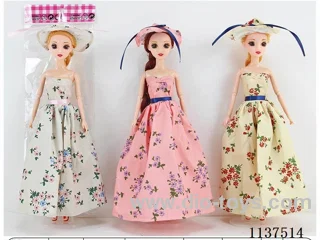 11.5" 30cm 9 joints real 3D real eyes long whip Barbie with hat 2 mixes