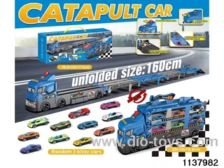 Track catapult car with gold car