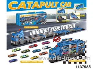 Track catapult car with gold car
