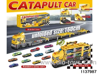 Track catapult car with gold car