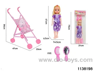 Baby stroller with 18 inch doll set