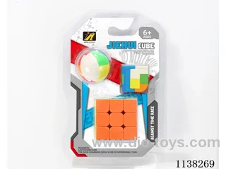 Third order solid colour cube + two Ruben locks