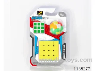 4th order solid colour cube + Rubik's cube + Ruban's lock