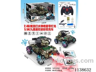1:14 2.4G 9ch rc car with light/spray/water bullet