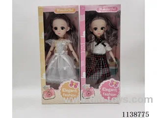 12" 13 jointed solid 3D eye doll 2 mixes