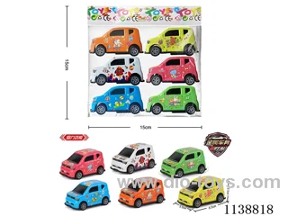pull back alloy car (cartoon model) 6pcs