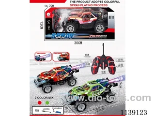 1:18 5ch rc stunt car with light/spray included battery 2colors mixed