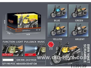 Alloy Pull Back Motorbike