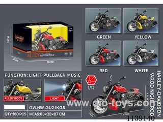 Alloy Pull Back Motorbike