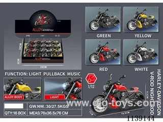 12PCS Alloy Pull Back Motorcycle