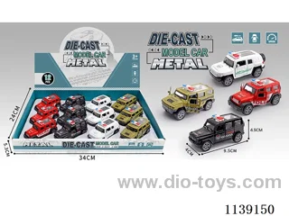 12PCS Alloy Pull Back Police Car