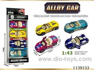 4PCS 1:43 Double Doors Alloy Pull Back Racing Car