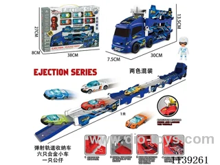 Ejector Track Storage Car 6 PCS Alloy Car 1 PCS Figurine