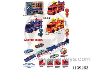 Ejector rail storage car 6 PCS alloy car 1 PCS figurine