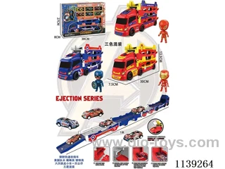 Ejector Track Storage Car 6 PCS Tin Car 1 PCS Figurine