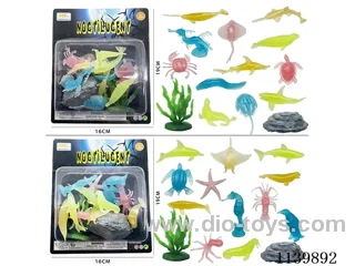 Glow-in-the-dark 12 sea animals (14PCS)