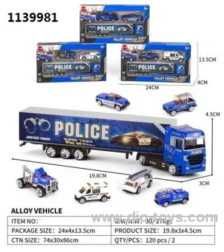 ALLOY EUROPEAN TOW HEAD CARRIES 2 POLICEMEN IN WINDOW BOX