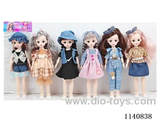 12" 30cm 21 jointed solid body 3D real eye fashion loli doll + hair accessories Mixed bag